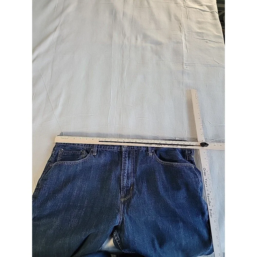American Eagle Relaxed Straight Jeans Mens 44x34 Dark Wash‎ Blue Cotton Denim